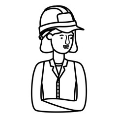 young woman builder avatar character