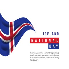 Iceland National Day Vector Template Design Illustration