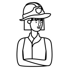 young firewoman avatar character