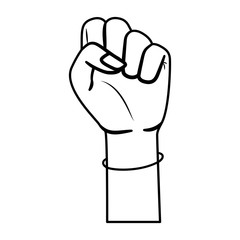 hand in fight signal isolated icon