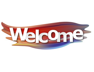 Welcome. Color gradient brush. Bright. Smears of acrylic, watercolors, gouaches. Decorative element. For your design.