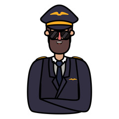 young man pilot with beard avatar character