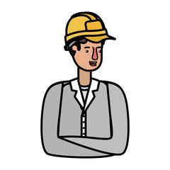 young man builder avatar character
