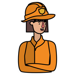 young firewoman avatar character