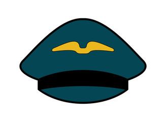 cute pilot hat isolated icon
