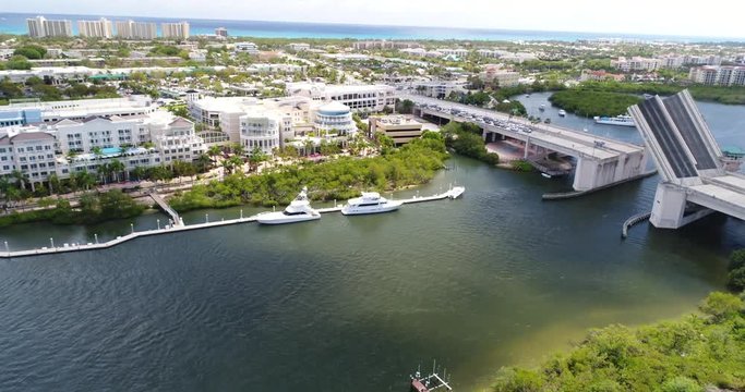 Aerial Footage of the Intracoastal Waterway in Juno Beach, Florida
