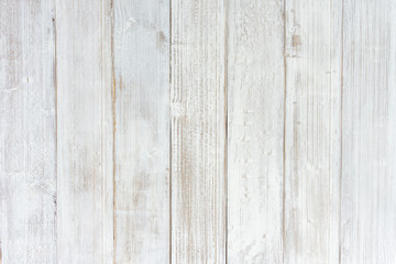 Vintage white wood texture background, wooden table top view.