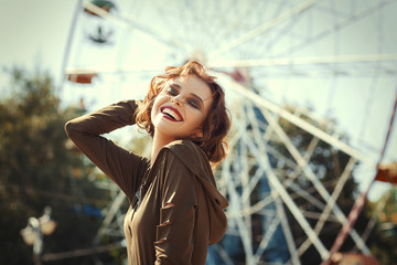 Portrait of a beautiful brown-hair lady