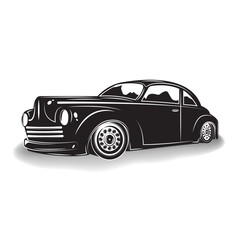 Monochrome hot rod icon