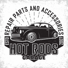 vintage  hot rod emblem design