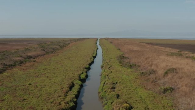 Aerial video of Delta water in Northern California