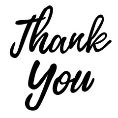 Thank You Hand lettering Greeting Card. Isolated Vector On White Background. Handmade calligraphy.