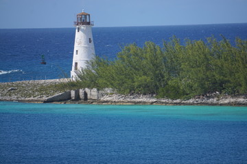 beaches water rocks lighthouse palm trees islands ropes 