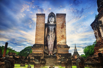 Buddha Statue at Wat Mahathat in Sukhothai Historical Park.