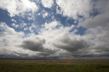 clouds over the field