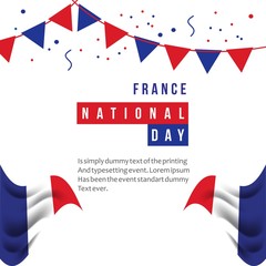 France National Day Vector Template Design Illustration