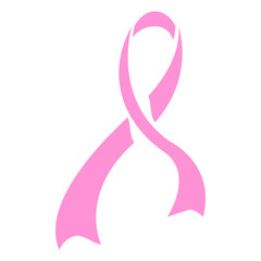 Isolated pink ribbon. Breast cancer prevention campaign. Vector illustration design