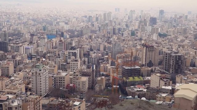 Tehran beautiful city view from Mount Tochal.