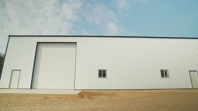 Newly finished shop in Manitoba, Canada during the day.  30p conformed to 24p.