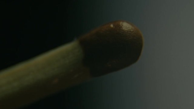 A macro shot of match head.
Slow motion footage.