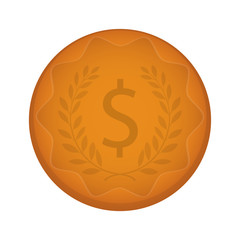 Isolated golden coin image. Vector illustration design