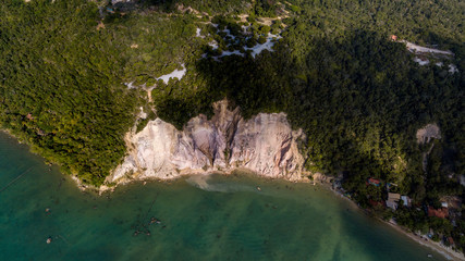 Aerial view of Morro de Sao Paulo, Tinhare Island, Bahia, Brazil