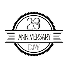 number 20 for anniversary celebration card icon