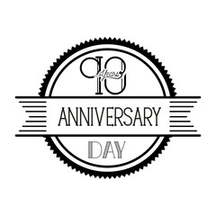 number 90 for anniversary celebration card icon