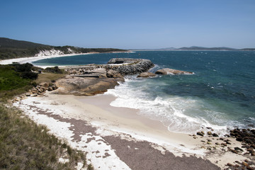 Fototapeta na wymiar Albany Australia, Coastal view with breakwater