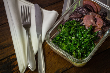 Traditional Brazilian Feijoada Food.