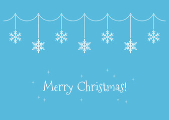 雪の結晶の可愛いクリスマスカード