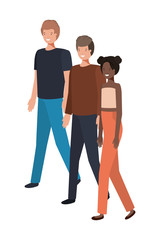 group of people standing avatar character