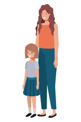 mother and daughter standing avatar character