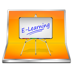 E-Learning Button - 3D illustration