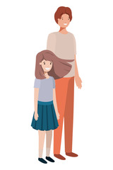 father and daughter smiling avatar character