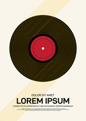 Fototapeta na wymiar Music festival poster design template modern vintage retro style