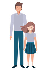 father and daughter smiling avatar character