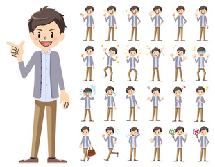 male charactor set. Various poses and emotions.