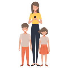 mom with her children avatar character