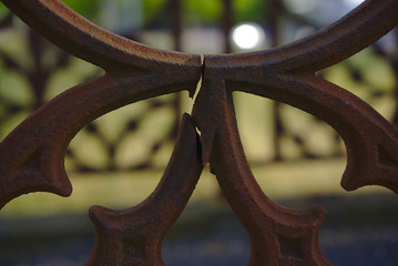 Broken part of grave fence