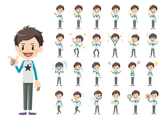 Boy charactor set. Various poses and emotions.