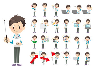 Boy charactor set. Presenting in various action.