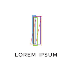 initial letter abstract line logo