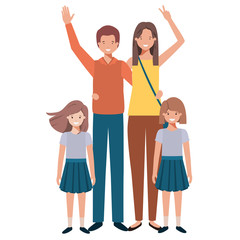 beautiful family avatar character