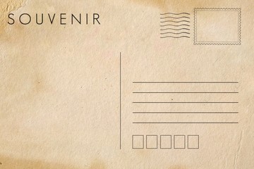 Backside of blank postcard with dirty stain