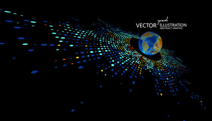 Colorful earth graphic design can be used for business infographics.