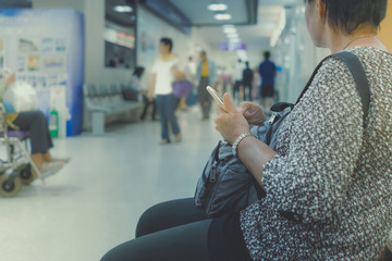 Many patient wait for doctors and nurses in the hospital.