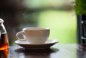 hot tea on table, a cup of tea, relax time