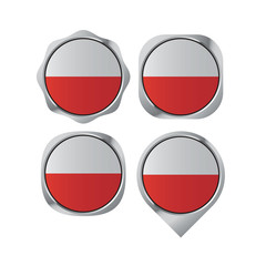 isolated map pointer icon with poland flag vector illustration