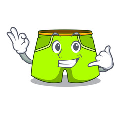 Call me fashion short pants isolated on mascot
